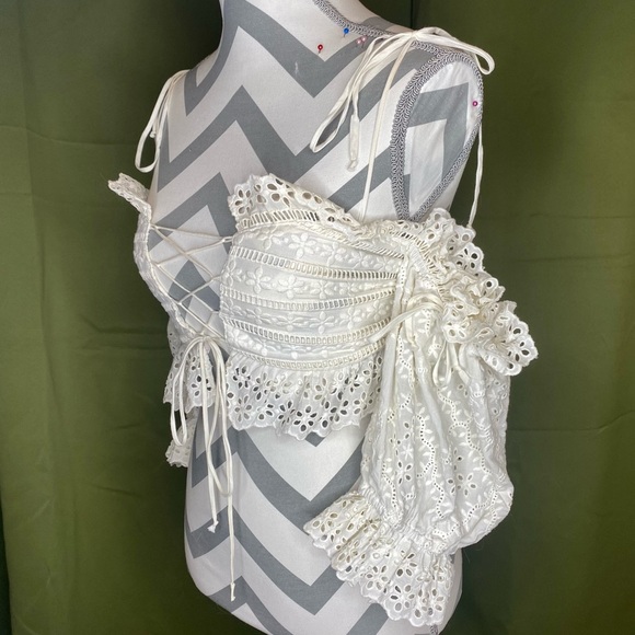 For Love and Lemons Anabelle Eyelet Crop Top - Picture 5 of 7